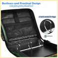 thumbnail image 4 of Zipper Binder with Shoulder Strap 2 inch 3 Ring Waterproof File Folder Organizer Bag 500 Sheet Green and Yellow Sunset, 4 of 8