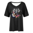 thumbnail image 4 of Sakmal V-Neck T Shirts Womens Short Sleeve Vintage Graphic shirts Black T-Shirts Womens Tops, 4 of 5