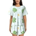 thumbnail image 1 of Balery Kawaii Frogs Conjunto de Pijama para Mujer con Estampado, Dos Piezas de Manga Corta y Shorts, Ropa de Dormir Suave con Cuello Redondo y Bolsillos-Large, 1 of 6