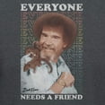 thumbnail image 3 of Teelocity Bob Ross Everyone Needs a Friend Charcoal Heather Short Sleeve Graphic Tee, 3 of 4