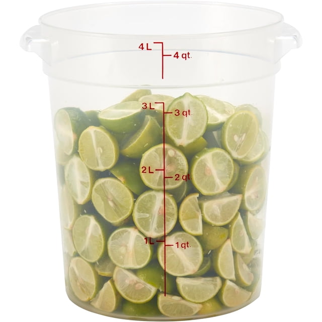 4 Quart (QT) Food Storage Container (No Lid) - Restaurant Grade - (Translucent)