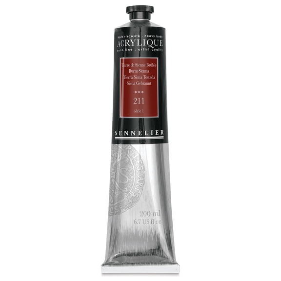 Sennelier Extra-Fine Artists' Acrylic Color, 200ml Tube, Burnt Sienna S1