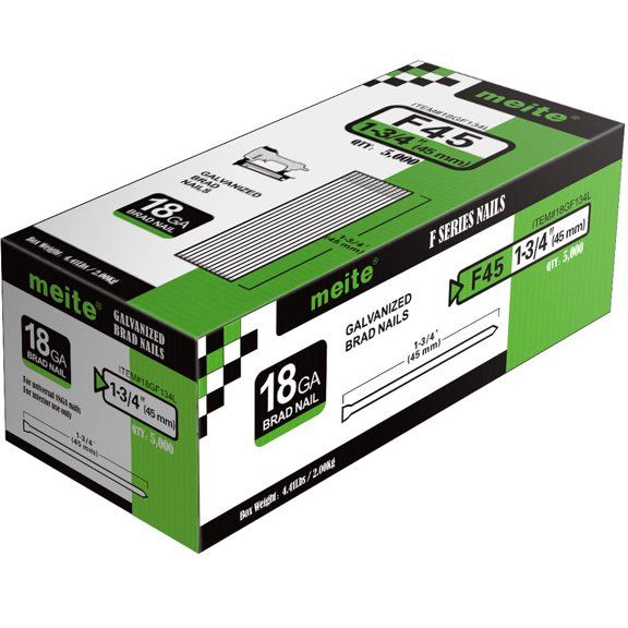 18 Gauge Brad Nails, 1-3/4-Inch 18GA Brad Nail, Galvanized Nail Gun Nails for Pneumatic, Electric Brad Nailer Gun (5,000 Counts)