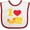 White and Red, variant on Inktastic I Heart Mac and Cheese Boys or Girls Baby Bib