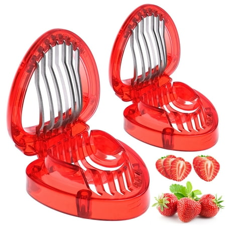 

2pcs Strawberry Slicer Tool with Stainless Steel Blade Household Kitchen Gadget