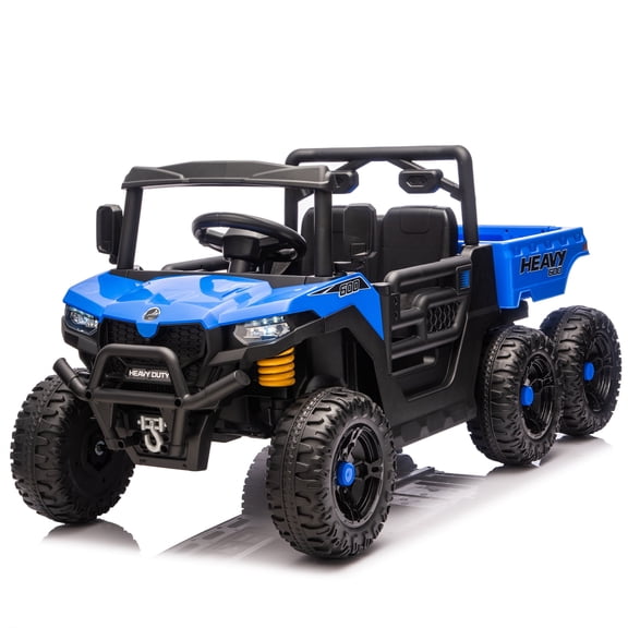 taoruifang Kids Ride on Six-Wheel Electric Dump Truck 24V Blue Remote Controlled for Ages 3-5 1-Count
