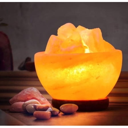 NatureBoost Himalayan Pink Salt Lamp Bowl with Chunks – Natural Crystal Salt Bowl for Home, Spa & Wellness