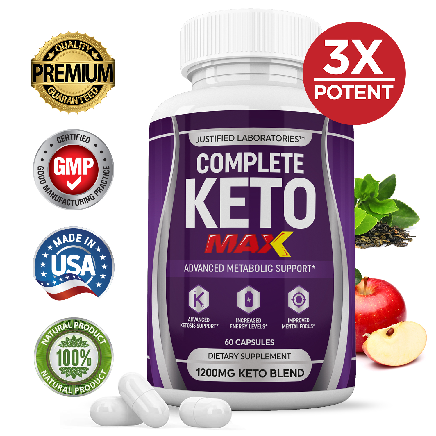 Complete Keto PIlls BHB 1200MG Keto Diet Pills Real BHB Salts Advanced ...