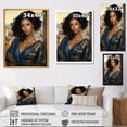 thumbnail image 4 of Designart "Beauty of Woman in Blue Barcelona" Fashion Canvas Wall Art - Glam Blue Woman Entryway Wall Art Print, 4 of 6
