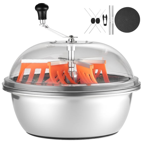 KFFKFF 19in Manual Bud Leaf Trimmer with Stainless Steel Blades, Transparent Lid, Suitable for Wet and Dry Plant Trimming, Efficient Spin Cutting for Leaves, Buds, and Flowers