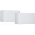 thumbnail image 1 of Set of 2 White Medium Hardback Rectangular Lamp Shades 16" Wide x 8" Deep x 10" High (Spider) Replacement with Harp and Finial - Brentwood, 1 of 4