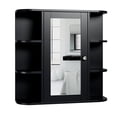 thumbnail image 3 of Ktaxon Wooden Bathroom Medicine Cabinet with Mirror Door & 8 Shelves, Wall Mounted Storage Organizer, Black, 3 of 9