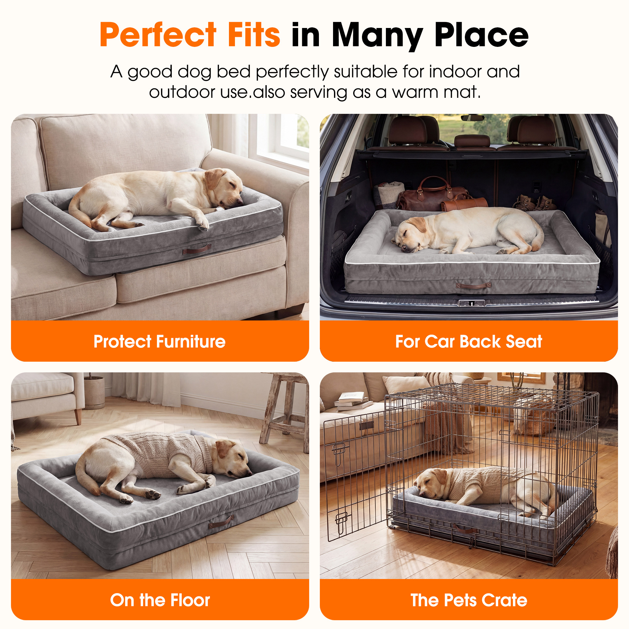SOLESPIT Extra Large Orthopedic Dog Bed photo 8