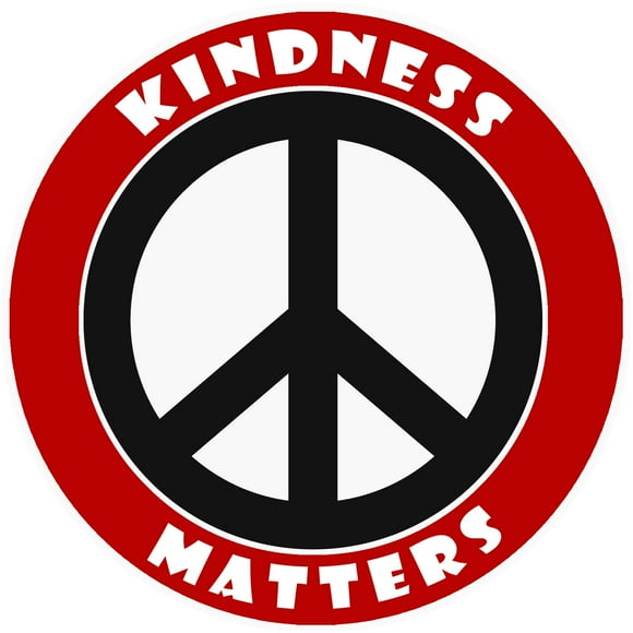 Kindness Matters Peace Sign Decorative Car Truck Decal Window Sticker Vinyl Die-Cut Vacation Souvenir Travel Retro Vintage 1970's Peace Van Weed Love Heart Dove Surf Music Festival Karma