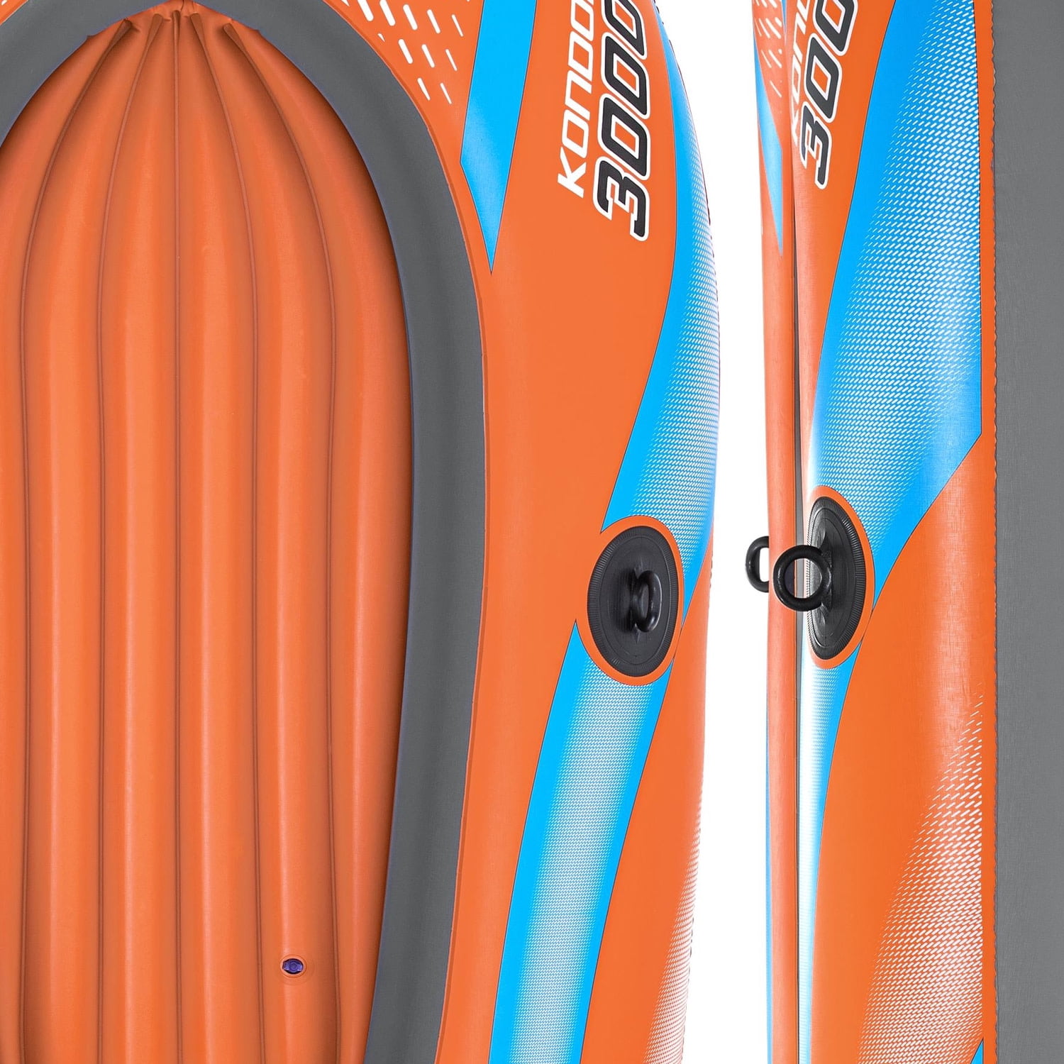H2OGO! Kondor 3000 Inflatable Raft Set - 6'11" x 48" - Orange & Blue, Fits 2 Adults & 1 Child, Oars & Hand Pump, Water Sports Boat, 410lb Cap, Ages 6+