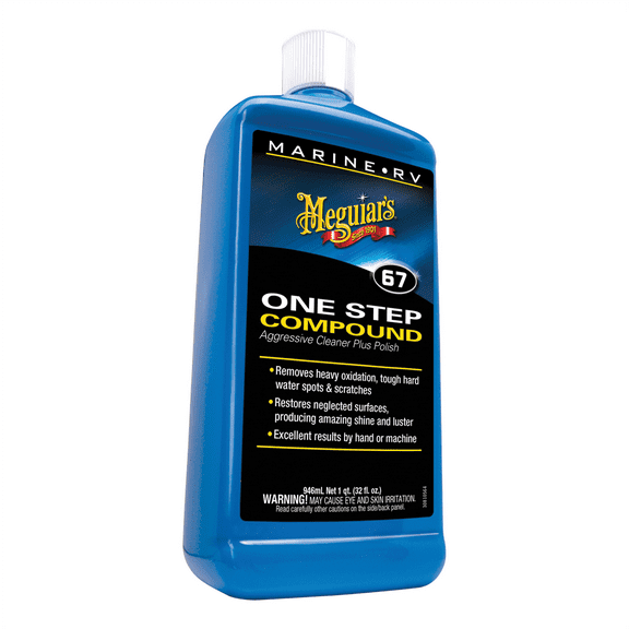 Meguiars M6701 Marine/RV One Step Compound, 1 gal Can, High Gloss Creamy White, Liquid