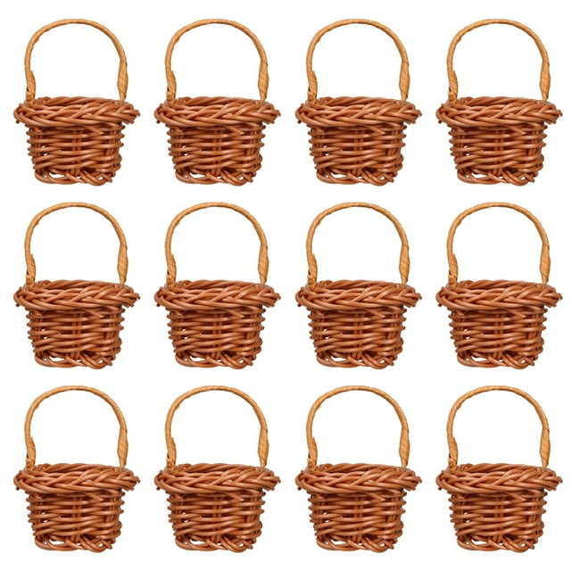 ColoMX 12 piezas mini canasta de flores pequeñas canasta tejida decoraciones decorativas de cesta decorativa