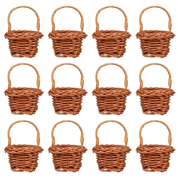 12 mini cestas de flores, cestas tejidas pequeñas, cestas decorativas, decoraciones
