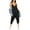 Black, variant on APEXFWDT Women's Deep V Neck Jumpsuit Spaghetti Strap Skinny Leg Jumpsuit Capri Loungewear Casual Sleeveless Harem Leg Romper Overall