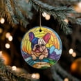 thumbnail image 1 of Personalized Personalizable Stained Glass Printed French Bull Dog Memorial Ornament - Cera - As Picture - 10-Pack, 1 of 1