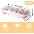 thumbnail image 2 of Huevera para refrigerador, de plástico transparente, con tapa, apilable, con capacidad para 10 huevos., 2 of 5