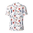 thumbnail image 3 of Xecao Tulips Flowers for Mens' Casual Short Sleeve Button-Down Polo Shirts for a Classic Golf Look, 3 of 9