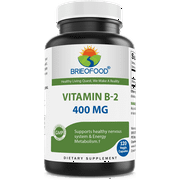 Brieofood Vitamin B2 (Riboflavin) 400mg, 120 Veggie Capsules - Gluten Free, Non-GMO