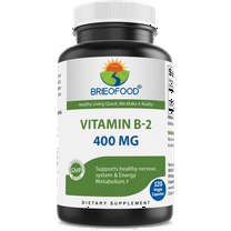Brieofood Vitamin B2 (Riboflavin) 400mg, 120 Veggie Capsules - Gluten Free, Non-GMO