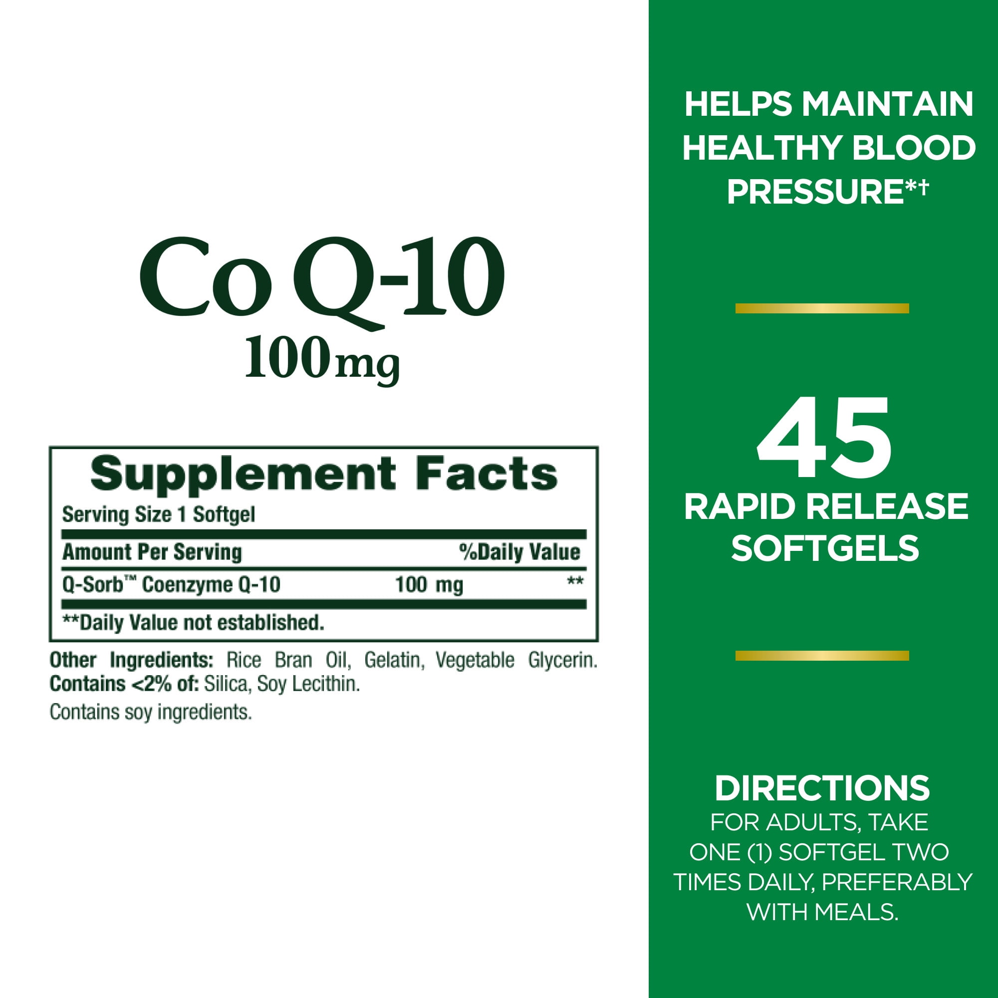 Nature's Bounty Co Q10 100 mg. Softgels, 45ct