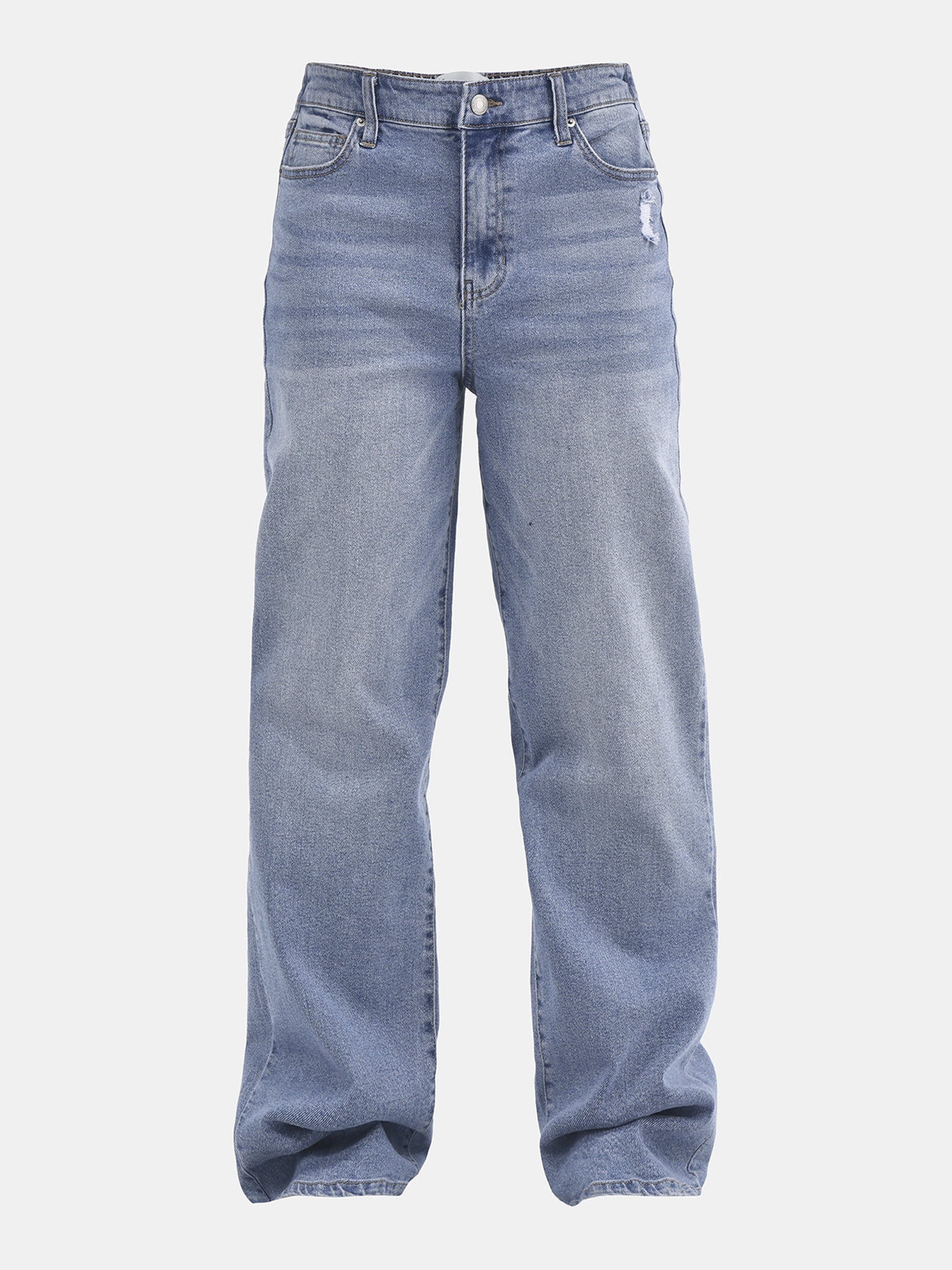No Boundaries High Rise Baggy Wide Leg Jeans, 32" Inseam, Women's and Women's Plus Sizes XXS-4X