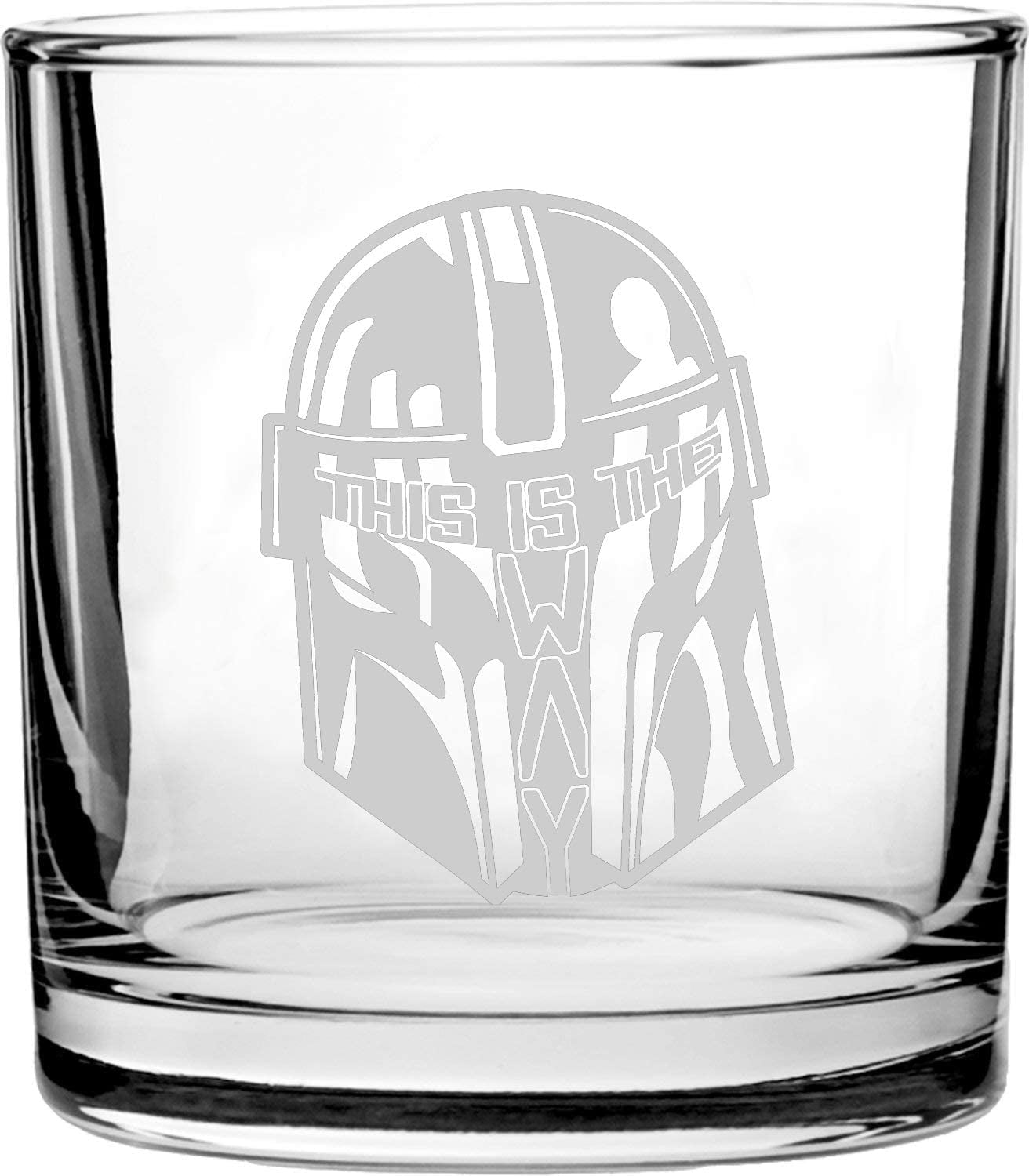 3D Laser Engraved Scotch Whiskey Glass 10.5 oz The Dadalorian Best Dad in The Galaxy Bounty Hunter Text Face Parody Fathers Day for Him Papa 