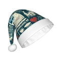 thumbnail image 2 of Haiem France and Paris Pattern Santa Hat Confortable Velvet Christmas Hat for Christmas Party Favors Fit for Adults Men Women, 2 of 6