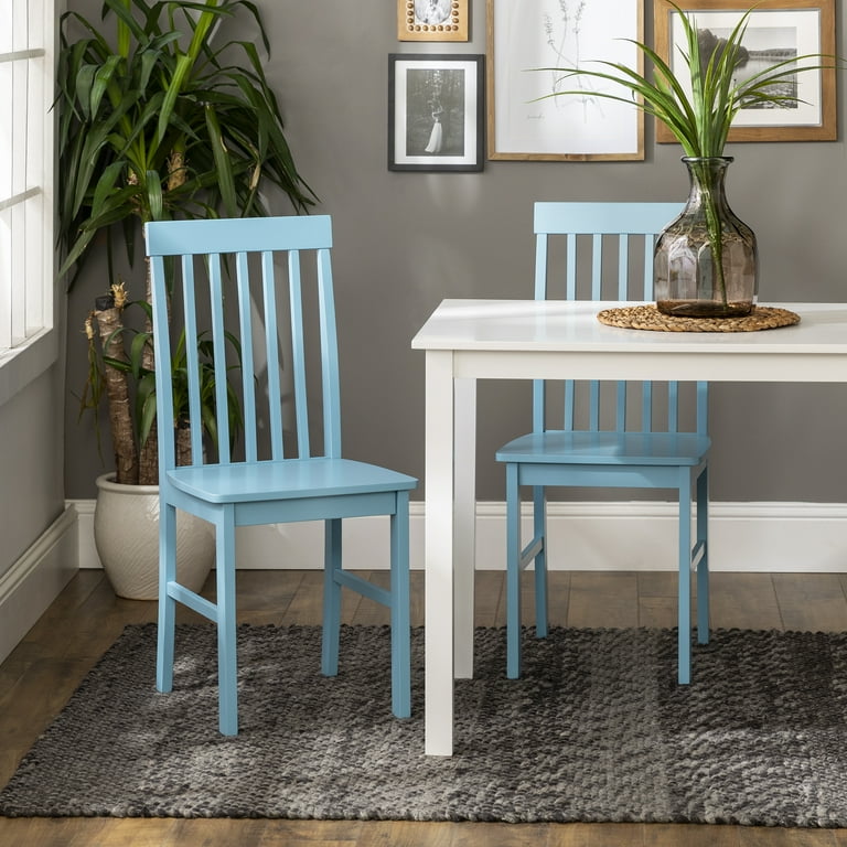 Walker Edison Modern 5 Piece Dining Set White Powder Blue