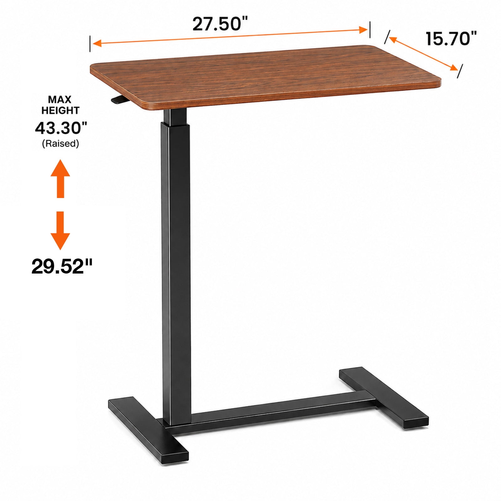 Alvantor Adjustable Bedside Table with Wheels, Rolling Overbed Table, Portable Standing Cart & Laptop Desk for Bed, Couch, Wheelchair