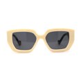 thumbnail image 3 of Womens Mod Thick Plastic Geometric Cat Eye Sunglasses Ivory Tortoise Black, 3 of 4