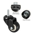 thumbnail image 4 of Unique Bargains 2 Inch Swivel Threaded Stem Casters 5/16'-18UNC Thread PU Caster Wheel 110lbs Load, Black 4pcs, 4 of 5