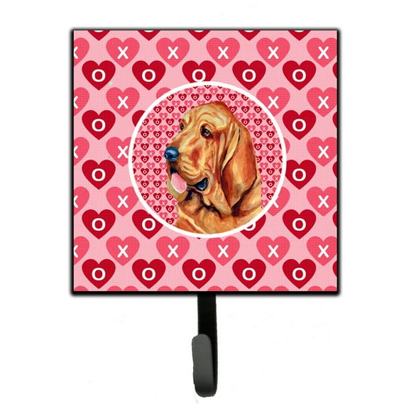 Bloodhound Hearts Love and Valentines Day Portrait Leash or Key Holder