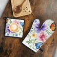 thumbnail image 5 of Pioneer Flower Kitchen Oven Mitt and Pot Holder Sets 2 Pcs for Baking, Cooking and Grilling, Heat Resistant Up To 392 °F, 5 of 7