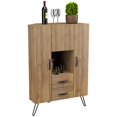 thumbnail image 3 of Inval Engineered Wood Mid-Century Buffet Corner Storage Cabinet in Brown, 3 of 9