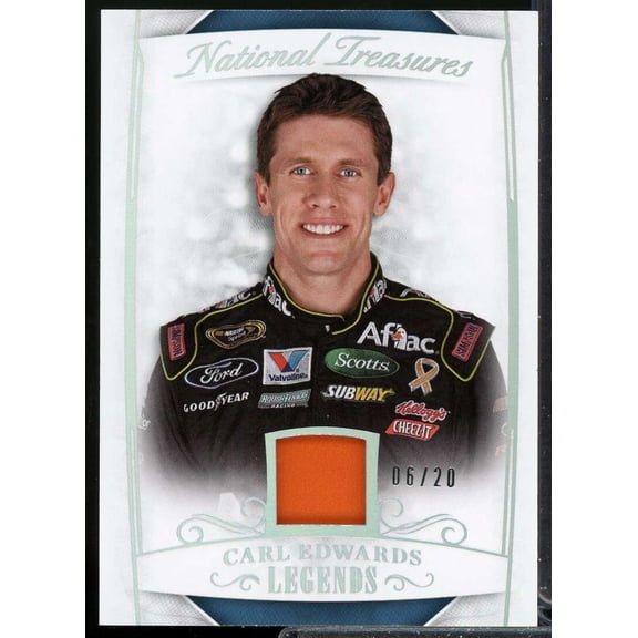 Carl Edwards LEG Card 2017 Panini National Treasures Century Holo Silver #22