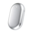 thumbnail image 3 of Mains Plus Chaudes, Chauffe-Main Électrique Rechargeable, Chauffe-Main Électrique Portable 5000mAh Réutilisable, Chauffe-Mains Électriques USB Power Bank, Femmes Hommes Chauffe-Mains Hiver Argent, 3 of 8