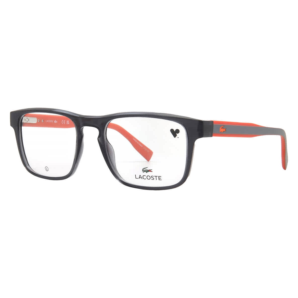 LACOSTE Matte Black Eyeglasses, Half Rim Metal Frames, L 2237 002