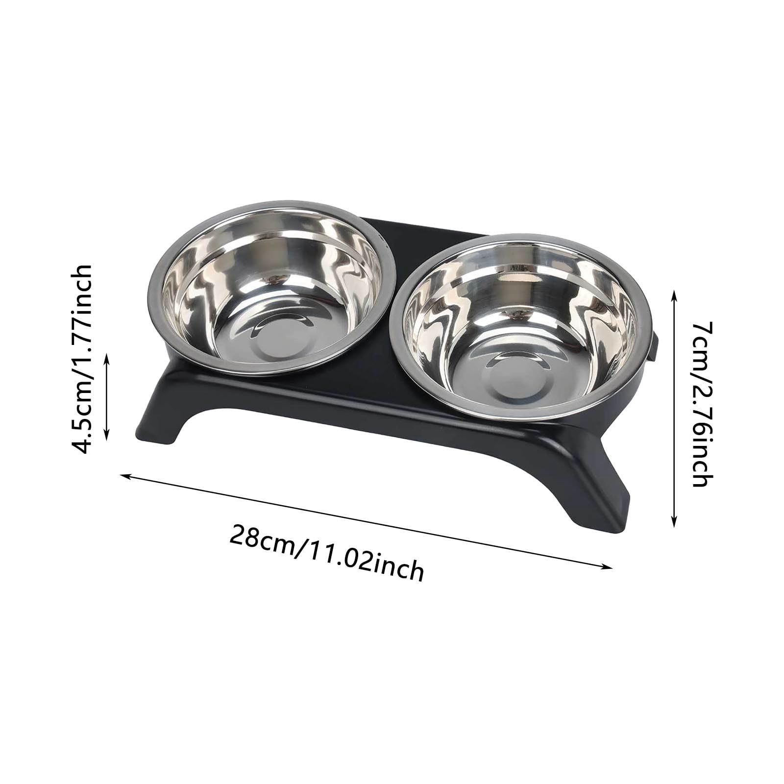 Elevated Cat Dog Bowls With Stand Adjustable Height Slow Feed Non Base Comfortable Dining Stainless Steel Indoor Pet Feeder