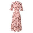 thumbnail image 2 of Seyurigaoka Women Summer Elegant Midi Dress, Plus Size Short Sleeve V-neck Flower Print Party Dress, 2 of 7
