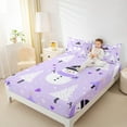 thumbnail image 4 of Manfei Winter Purple Snowman Full Size Sheets, Merry Christmas Bed Sheets, Teens Boys Girls Kids Sheet Sets, Ultra Soft Home Decor, 4pcs, 4 of 7