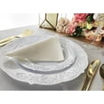 thumbnail image 6 of " OCCASIONS " 100 Plates Pack,(50 Guests) Vintage Wedding Party Disposable Plastic Plates Set -50x10.25'' Dinner + 50x7.5'' Salad/Dessert Plate (Portofino Plain White), 6 of 7