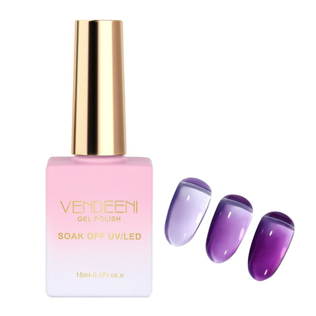 Flmtop Vernis à Ongles 15 ml Sécuritaire Semi-Permanent Léger Gelée Transparent Vernis UV Salon de Manucure