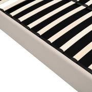 Churanty Hydraulic Storage Bed Frames Full Size Platform Bed with Upholstered Headboard,Beige