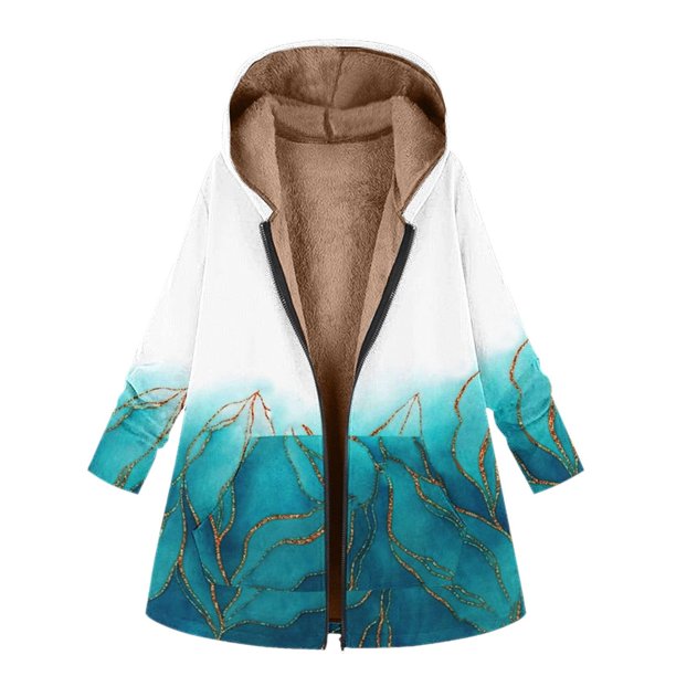 Top de Abrigo de Invierno de Navidad Para Mujer Blusa de Chaqueta Con Cremallera de Bolsillo Con Cordón de Colorblock de Manga Larga Con Capucha Odeerbi ODB193945