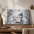 thumbnail image 5 of Christmas Winter Canvas Wall Art, Rustic Snowmen Red Bird Green Pine Tree Wooden‑Stretched Canvas Print Artwork, Home Wall Decor for Living Room Bedroom Office 14"Lx11"W, 5 of 9